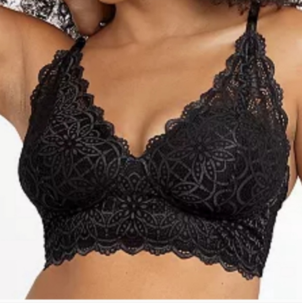 Maidenform Pure Comfort Black Lace Lightly Lined Wireless Bra 40C Nwt